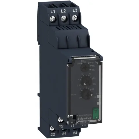 Releu Zelio Control RM22 pentru controlul fazei - 2CO - 380 la 480Vca Schneider RM22TA33