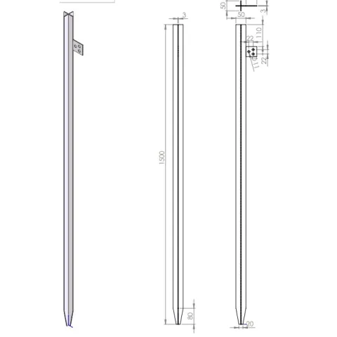 Electrod impamantare LDT RB00001, turnat, 1.5 M