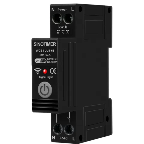 Releu protectie supratensiune, curent, 63A, WiFi Tuya, temporizator, temperatura, contor KWH, diferential, bidirectional SINOTIMER WCB1-JLS-63