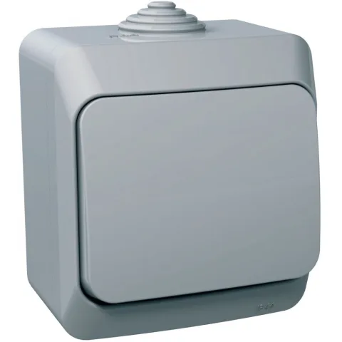 Intrerupator simplu IP44 Schneider Cedar WDE000610, gri