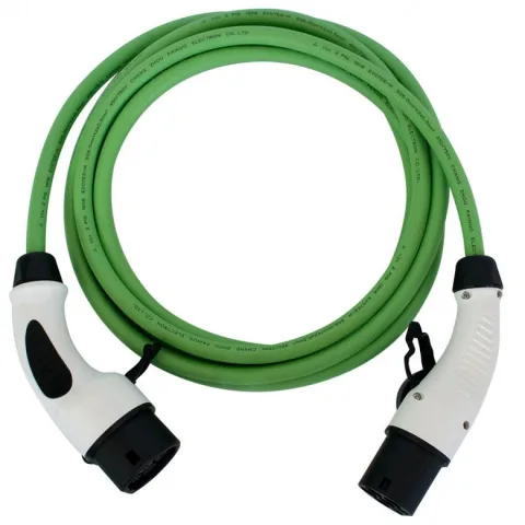 Cablu de incarcare pentru masini electrice de la 62196-2 (Type 2) la 62196-2 (Type 2), 7.4kW, 32A/230V, monofazat Ampevo T22-32V, verde