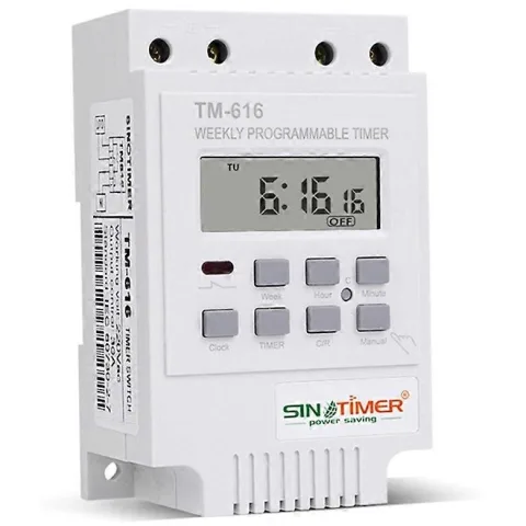 Temporizator programabil saptamanal TM616, SINOTIMER, Comutator de timp digital, TM616B-2 220V