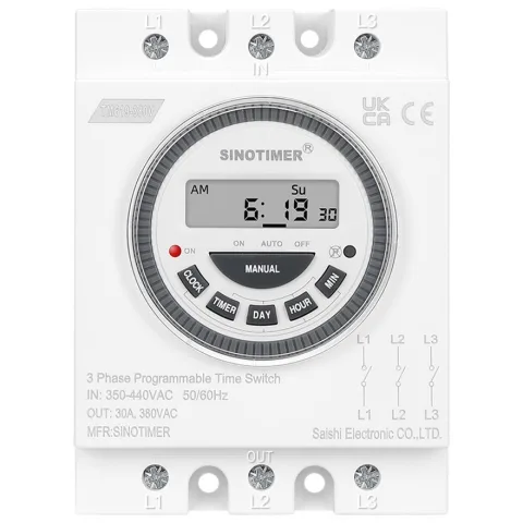Siguranta automata electrica digitala, Sinotimer, temporizator, intrerupator, programabila, 380V, 30A, TM619-380V-30A