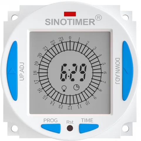 Releu digital cu temporizator 24h Sinotimer, 50/60Hz, cu tensiune personalizata 5/12/24VDC, TM629AKL