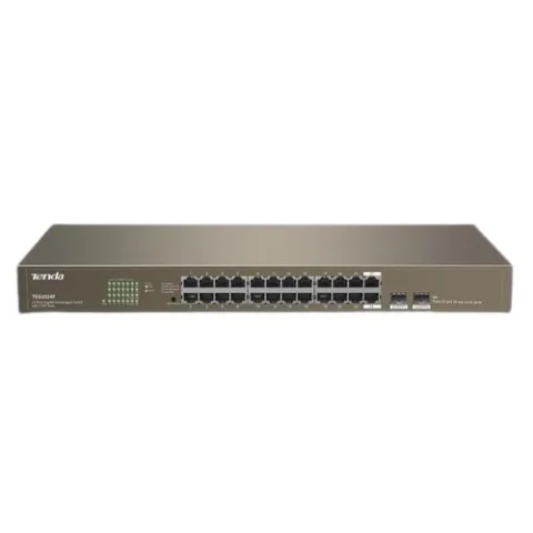 Switch Tenda TND-TEG1024F, 24 porturi Gigabit, 2 porturi SFP Gigabit