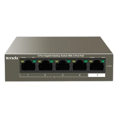 Switch, TENDA TND-TEG1105P-4-63W, 4 porturi Gigabit PoE, 1 port Uplink Gigabit