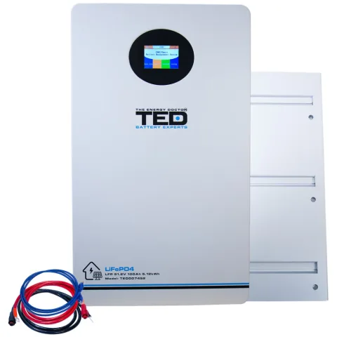 Acumulator Lithium LiFePo4 48V 100Ah, Smart BMS & Bluetooth, plugin, 5120Wh, TED Electric TED007452
