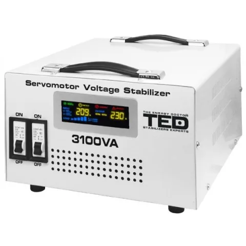 Stabilizator retea maxim 3100VA / 1800W cu servomotor TED Electric TED3100SVC TED000163