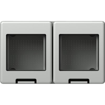 Modul doza montaj Cubo IP55 gri 2x2M, TEM Modul TEM-AQ22GY-U