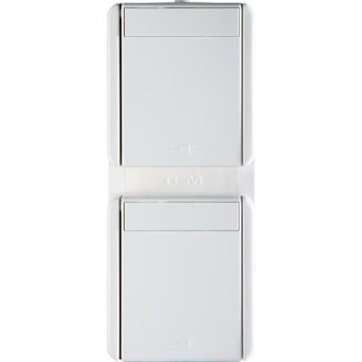 Fontana Priza dubla vert CP alb, TEM Modul TEM-CF11PW-U