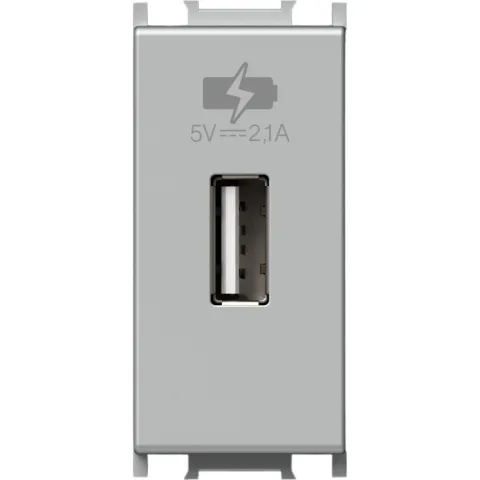 Modul Incarcator USB 5V 2,1A 1M argint, TEM Modul TEM-EM66ES-B