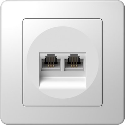 Ekonomik Priza tel dubla 2x RJ11 6/, TEM Modul TEM-KE38PW-B