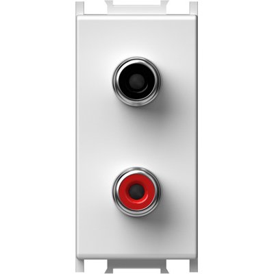 Modul Priza audio 2xRCA 1M alb, TEM Modul TEM-KM22PW-B