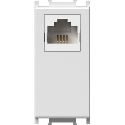 Modul Priza tel.RJ12 alb, TEM Modul TEM-KM30PW-B