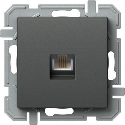 Logiq Priza Simpla Telefon 1P LT RJ11 Antracit, TEM Modul TEM-KQ35ATXO-U
