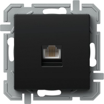 PRIZA SIMPLA, TEL KS RJ11 6/4, NEGRU, TEM Modul TEM-KQ36BKXO-U