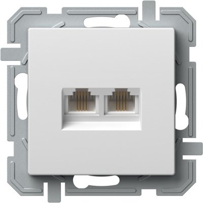 Logiq Priza Dubla Telefon 1P KS RJ11 Alb, TEM Modul TEM-KQ38PWXO-U