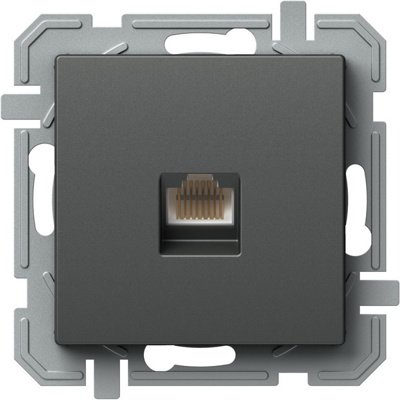Logiq Priza Date 1P RJ45 CAT6 Antracit, TEM Modul TEM-KQ40ATXO-U