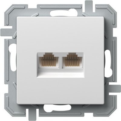 Logiq Priza Date Dubla 1P RJ45 CAT6 Alb, TEM Modul TEM-KQ41PWXO-U