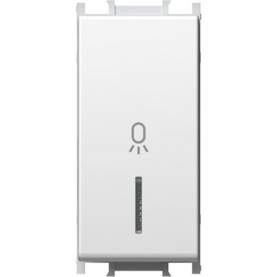 Modul Buton cu LED Simplu 1M 16A IP20 Alb, TEM Modul TEM-SM11PWIN02-U