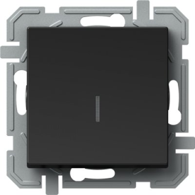 Intrerupator simplu cu indicator, negru, TEM Modul TEM-SQ10BKINXO-U