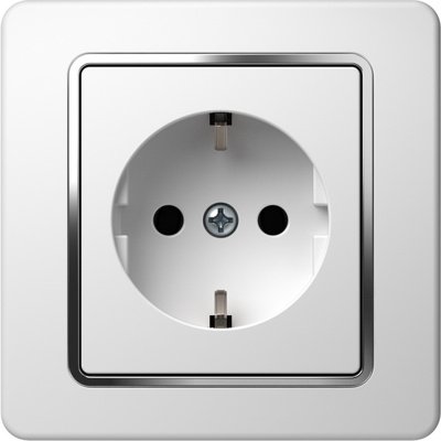 Ekonomik Priza SCHUKO 1P 16A ST IP20 Alb, TEM Modul TEM-VE10CO-B