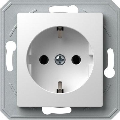 Ekonomik Priza SCHUKO 1P 16A ST IP20 Alb, TEM Modul TEM-VE10PWXO-U
