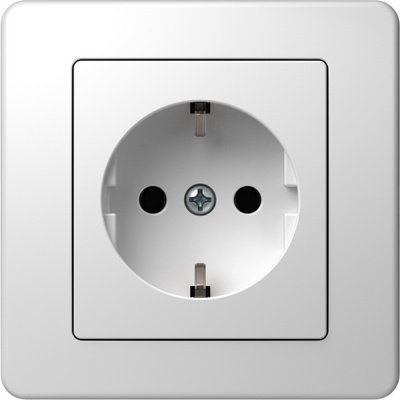 Ekonomik Priza SCHUKO 1P 16A ST IP20 Alb, TEM Modul TEM-VE10PW-B