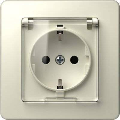 Ekonomik Priza SCHUKO cu cap. 1P 16A ST IP20 Crem, TEM Modul TEM-VE11IT-B