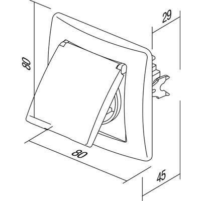 Priza Schuko cu rama 2P+E 16A, TEM Modul TEM-VE11KT-B