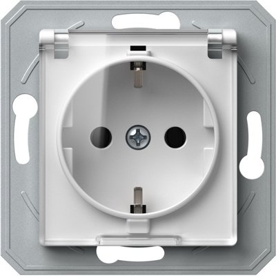 Ekonomik Priza SCHUKO cu cap. 1P 16A ST IP20 Alb, TEM Modul TEM-VE11PTXO-B