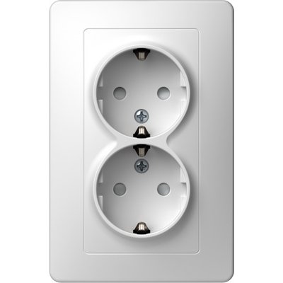 Ekonomik Priza SCHUKO 2P 16A ST IP20 Alb, TEM Modul TEM-VE16PWKS-B