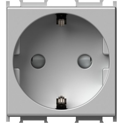 Modul Priza SCHUKO 1P 16A ST IP20 2M argint, TEM Modul TEM-VM10ES-U