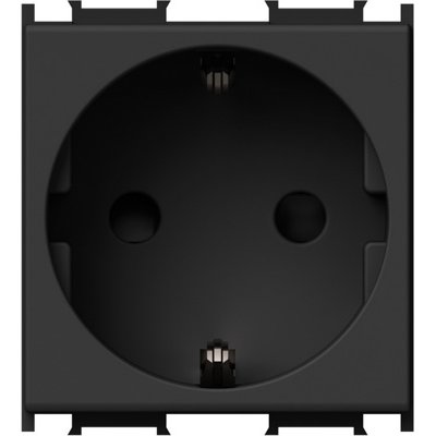 Priza SCHUKO 1P 16A ST IP20 2 module TEM-VM10SB-U, negru