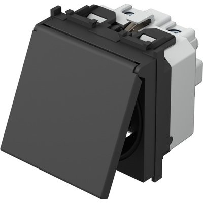 Modul Priza SCHUKO+KS+capac 2P+T 16A, TEM Modul TEM-VM11BB-U