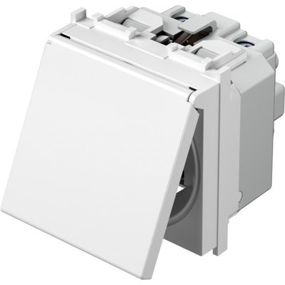 Modul Priza SCHUKO+capac 1P 16A ST IP20 alb, TEM Modul TEM-VM11PP-U