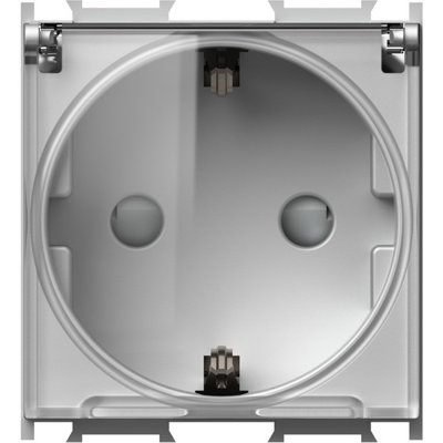 Modul Priza SCHUKO+capac 1P 16A ST IP20 argint, TEM Modul TEM-VM11ST-B