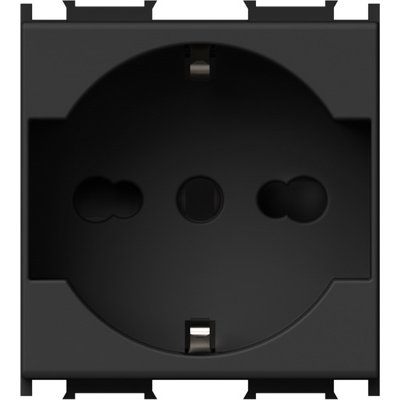 Modul Priza SCHUKO st. italian 1P 16A ST IP20 Negru, TEM Modul TEM-VM31SB-U