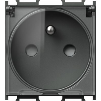 Modul Priza st. francez KS+capac 2P+E 16A 250V~ 2M antracit, TEM Modul TEM-VM41AT-U