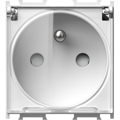 Modul Priza st. francez cu cap. 1P 16A ST IP20 Alb, TEM Modul TEM-VM41PT-U