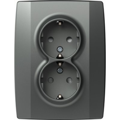 Logiq Priza Dubla SCHUKO 16A Antracit, TEM Modul TEM-VQ16AT-U