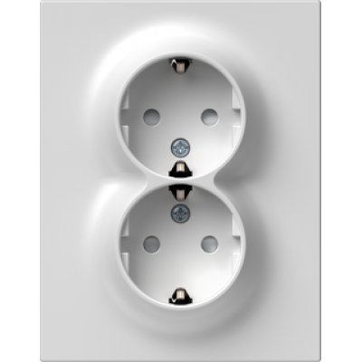 Logiq Priza Dubla SCHUKO Slim 16A Alb, TEM Modul TEM-VQ16PWF-U