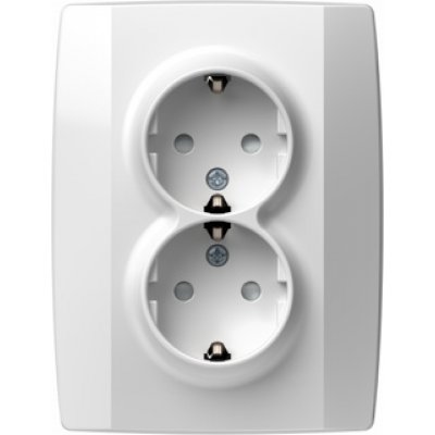 Logiq Priza Dubla SCHUKO 16A alb, TEM Modul TEM-VQ16PW-U