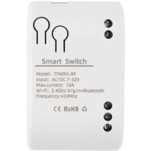 Modul de comanda cu un canal, receptor RF (433.92MHz) comunicatie Wi-Fi si Bluetooth pentru sistemele de automatizare TYWRA-RF