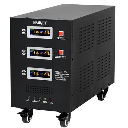Stabilizator de tensiune cu servomotor, trifazat 400V, 20KVA / 14kW Kemot URZ3437-20