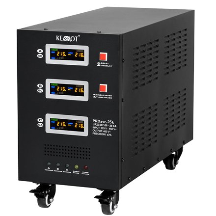 Stabilizator de tensiune cu servomotor, trifazat 400V, 25KVA / 17kW Kemot URZ3437-25