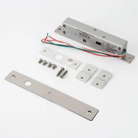 Minibolt electric (fail-safe) cu monitorizare, temporizare, senzor magnetic si led de stare pe partea frontala YB-500A(LED)