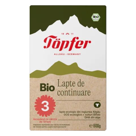 Lapte praf Bio 3 de la 10 luni, 600g, Topfer