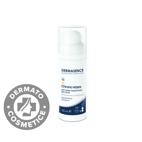 Crema de zi anti-aging pentru ten matur cu SPF50 Chrono Retare 50+, 50ml, Dermasence