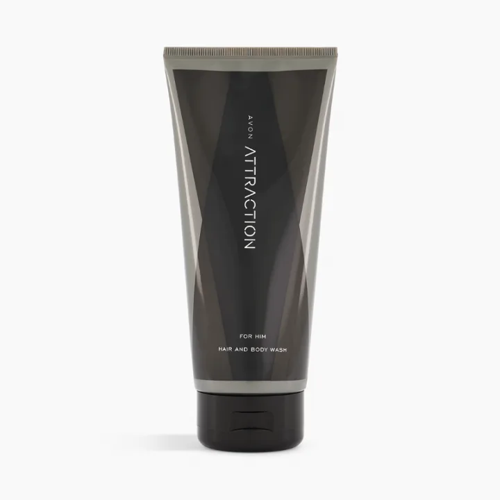Gel de dus pentru par si corp barbati Attraction, 200ml, Avon